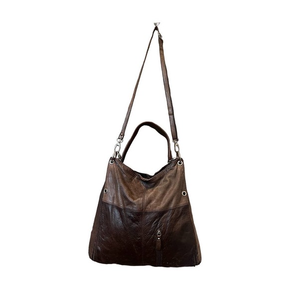 Italian Large Leather Shoulder Bag - Picture 1 of 15